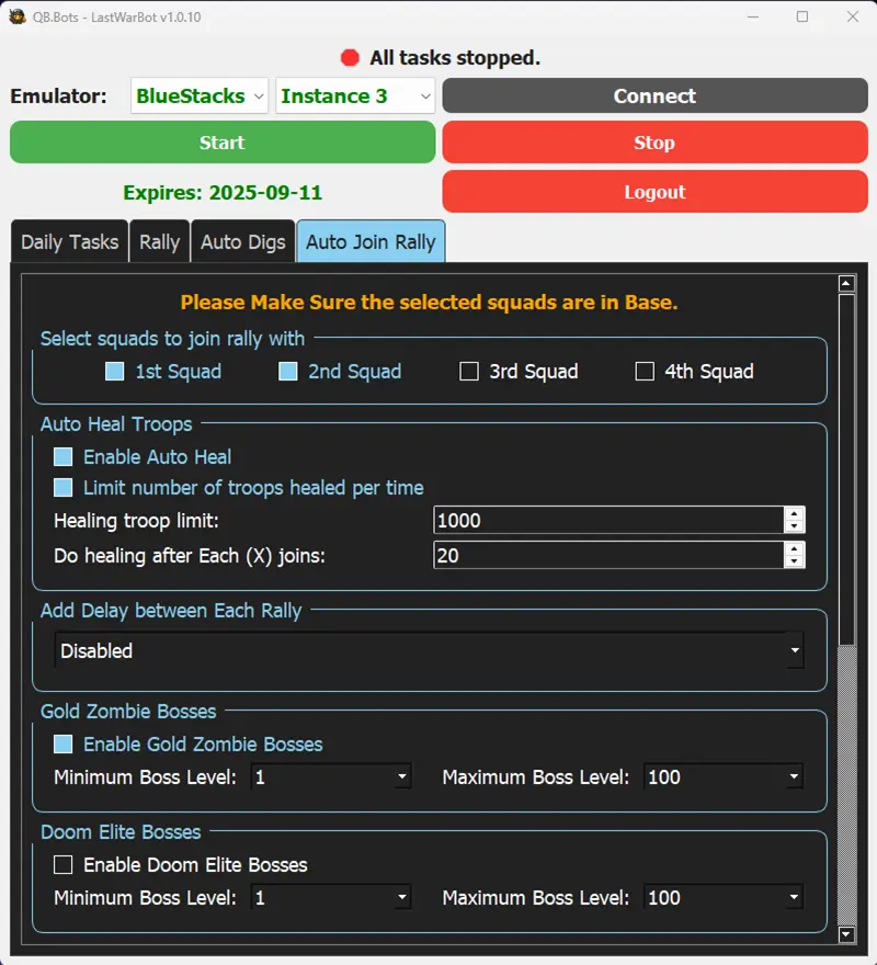 Auto Join Rallies Page from LastWarBot